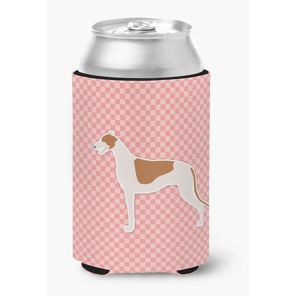 Carolines Treasures Greyhound Checkerboard Pink Can or Bottle Hugger - BB3605CC