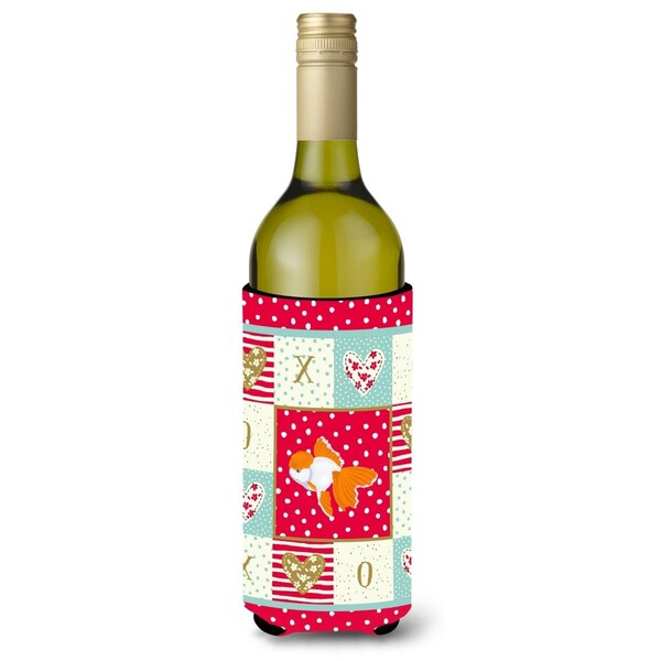 Carolines Treasures Oranda Red Cap Goldfish Love Wine Bottle Hugger - CK5475LITERK