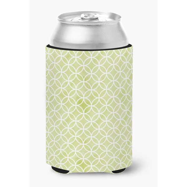 Carolines Treasures Gemoetric Circles on Green Watercolor Can or Bottle Hugger - BB7493CC