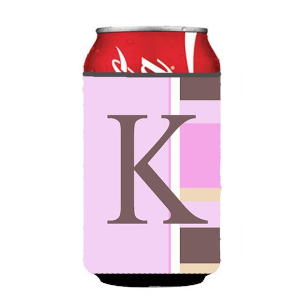 Carolines Treasures Letter K Initial Monogram - Pink Stripes Can or Bottle  Hugger - CJ1005-KCC