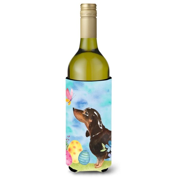 Carolines Treasures Black and Tan Dachshund Easter Wine Bottle Beverge Insulator Hugger - BB9615LITERK