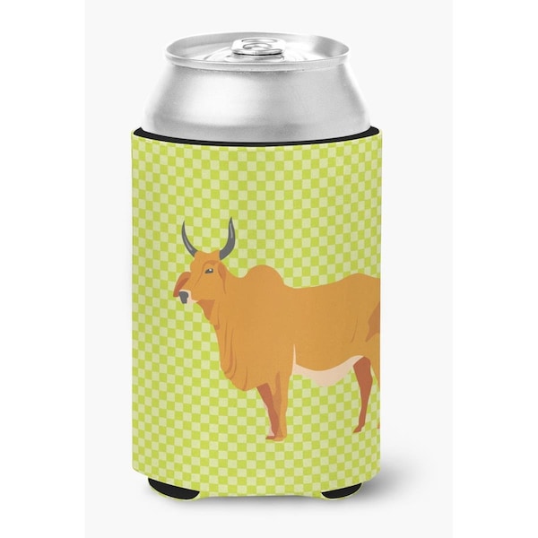 Carolines Treasures Zebu Indicine Cow Green Can or Bottle Hugger - BB7651CC