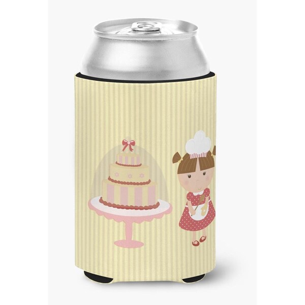 Carolines Treasures Cake Baker Brunette Yellow Can or Bottle Hugger - BB7255CC