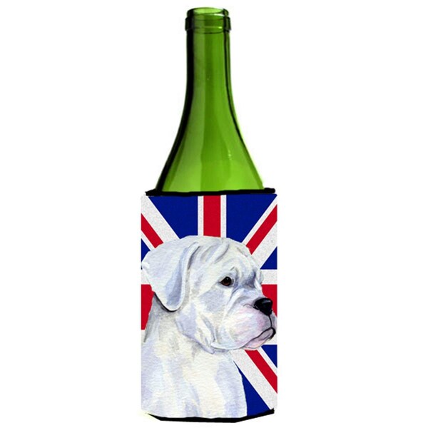 Carolines Treasures Boxer With English Union Jack British Flag Wine bottle sleeve Hugger - 24 Oz. - SS4951LITERK