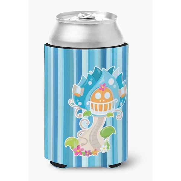 Carolines Treasures Fairy House Blue Stripes Can or Bottle Hugger - BB6914CC
