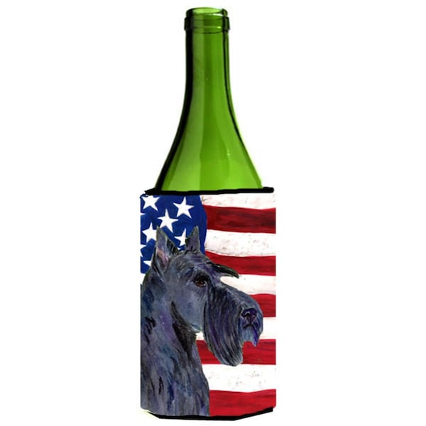 Carolines Treasures USA American Flag With Scottish Terrier Wine Bottle  Hugger - 24 oz. - SS4014LITERK