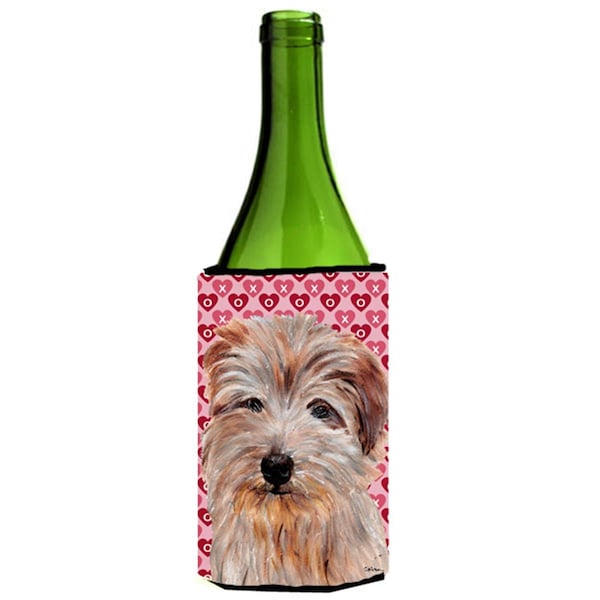 Carolines Treasures Norfolk Terrier Hearts And Love Wine bottle sleeve Hugger  24 Oz. - SC9712LITERK