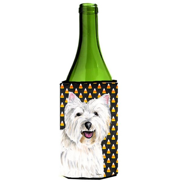 Carolines Treasures Westie Candy Corn Halloween Portrait Wine Bottle Hugger - 24 oz. - SC9180LITERK