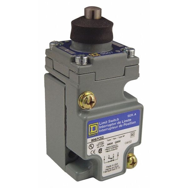 Interruptor de límite resistente Telemecanique Sensors, émbolo, 1NC/1NO, 10A @ 600V CA, Ubicación del actuador: Parte superior - 9007C52E