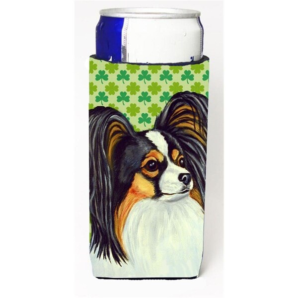 Carolines Treasures Papillon St. Patricks Day Shamrock Portrait Michelob Ultra bottle sleeves for slim cans 12 oz. - LH9210MUK