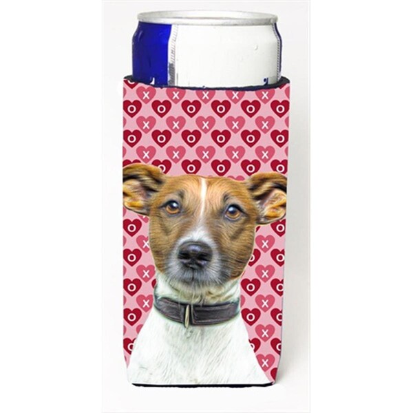 Carolines Treasures Hearts Love and Valentines Day Jack Russell Terrier Michelob Ultra bottle sleeves for slim cans - KJ1190MUK