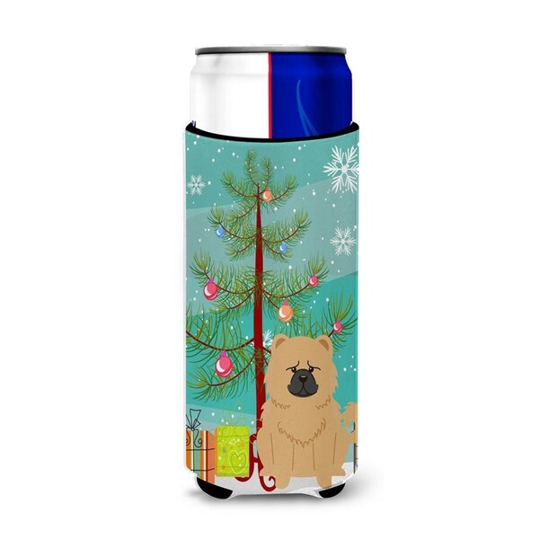 Carolines Treasures Merry Christmas Tree Chow Chow Cream Michelob Ultra Hugger for Slim Cans - BB4269MUK