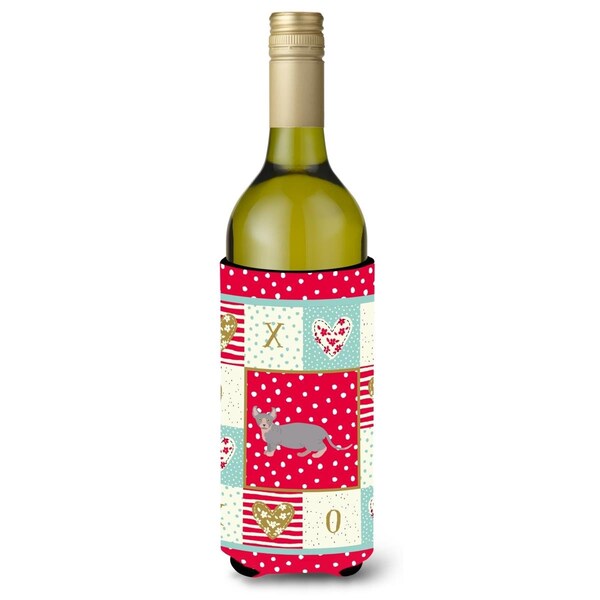 Carolines Treasures 24 oz Dwelf No.4 Cat Love Wine Bottle Hugger - CK5607LITERK