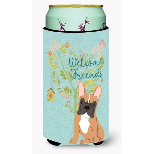 Carolines Treasures Welcome Friends Fawn French Bulldog Tall Boy Beverage Insulator Hugger - BB7633TBC