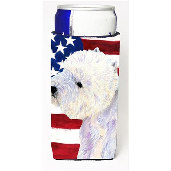 Carolines Treasures Usa American Flag With Westie Michelob Ultra bottle sleeves For Slim Cans - 12 Oz. - SS4249MUK
