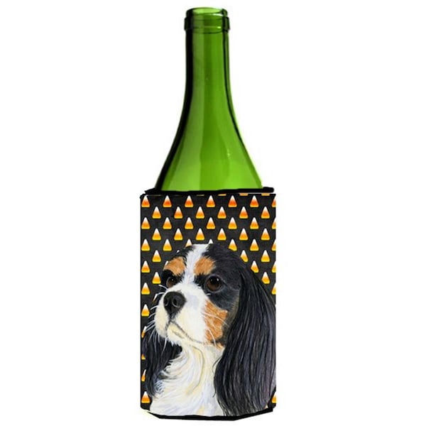 Carolines Treasures Cavalier Spaniel Tricolor Halloween Portrait Wine bottle sleeve Hugger - 24 oz. - LH9065LITERK