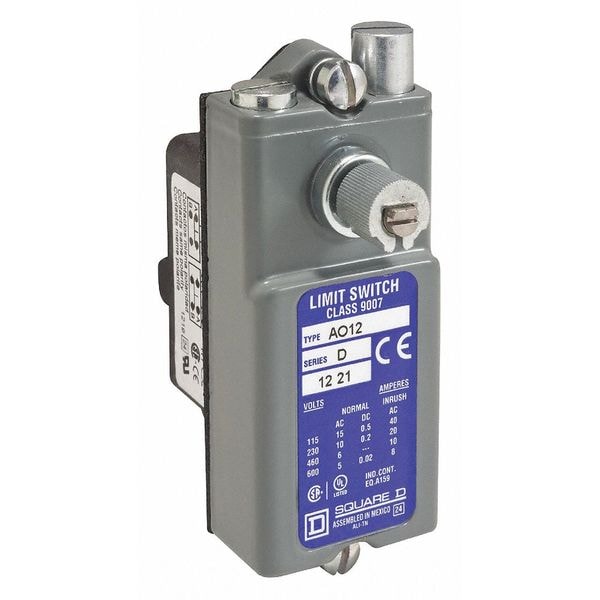 Interruptor de límite de servicio pesado Telemecanique Sensors, sin palanca, rotativo, 1NC / 1NO, 15A @ 600V AC - 9007AO12