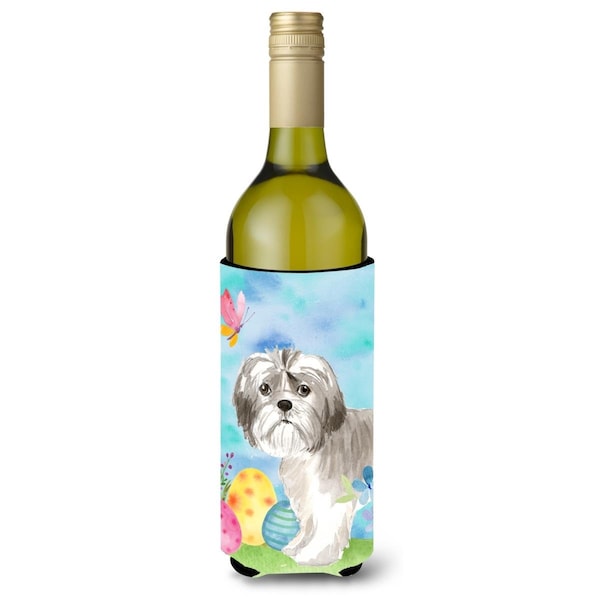 Carolines Treasures Easter Eggs Shih Tzu Puppy Wine Bottle Beverge Insulator Hugger - CK1899LITERK