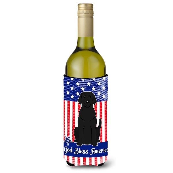 Carolines Treasures Patriotic USA Black Labrador Wine Bottle Beverge Insulator Hugger - BB3052LITERK