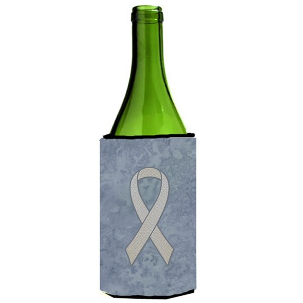 Carolines Treasures Clear Ribbon for Lung Cancer Awareness Wine bottle sleeve Hugger  24 Oz. - AN1210LITERK