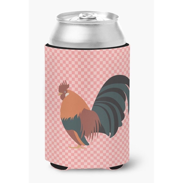 Carolines Treasures Dutch Bantam Chicken Pink Check Can or Bottle Hugger - BB7836CC
