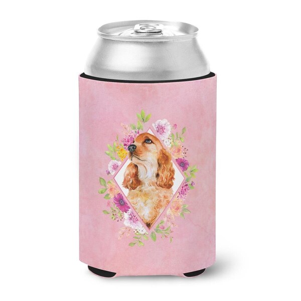 Carolines Treasures Cocker Spaniel No.2 Pink Flowers Can or Bottle Hugger - CK4133CC