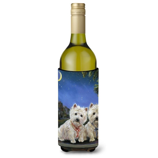 Carolines Treasures 24 oz Westie Moonlight Stroll Wine Bottle Hugger - PPP3122LITERK