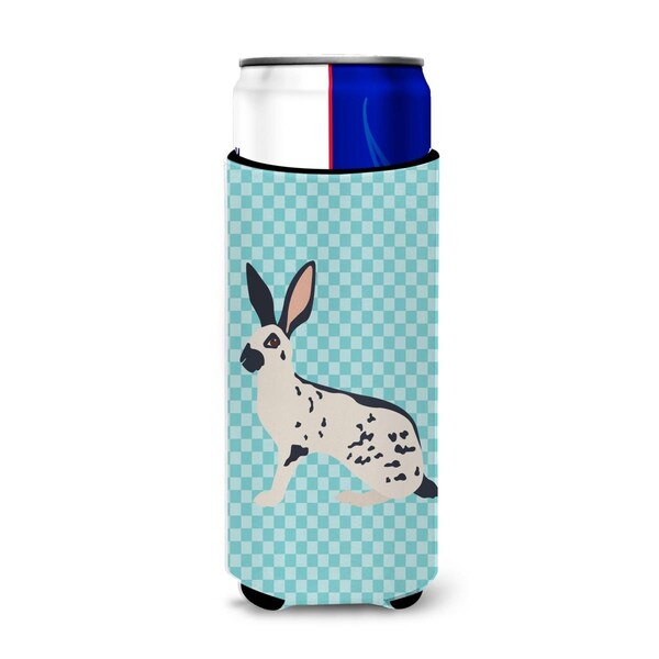 Carolines Treasures English Spot Rabbit Blue Check Michelob Ultra Hugger for Slim Cans - BB8135MUK