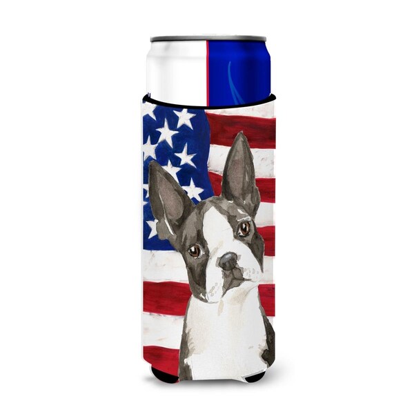 Carolines Treasures Patriotic USA Boston Terrier Michelob Ultra Hugger for Slim Cans - CK1738MUK