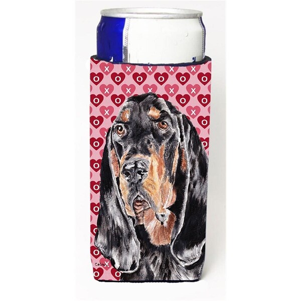 Carolines Treasures Coonhound Valentines Love Michelob Ultra bottle sleeves for slim cans 12 oz. - SC9553MUK