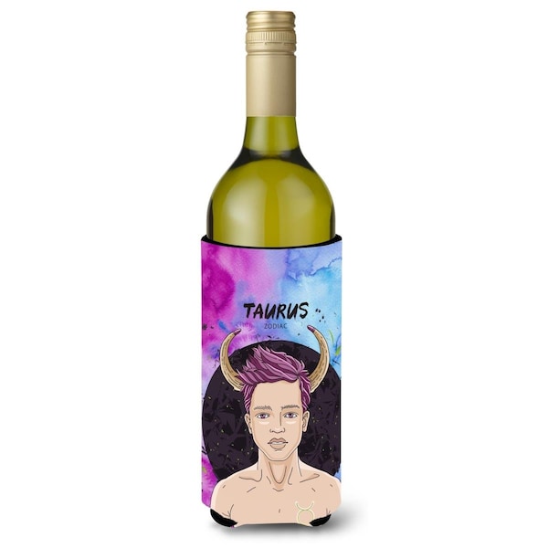 Carolines Treasures Taurus Zodiac Sign Wine Bottle Beverge Insulator Hugger - BB7318LITERK