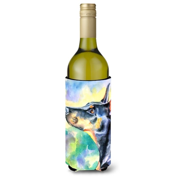 Carolines Treasures Watercolor Doberman Wine Bottle Beverage Insulator Hugger - 7372LITERK