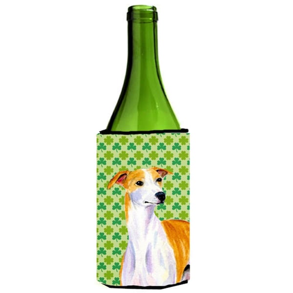 Carolines Treasures Whippet St. Patricks Day Shamrock Portrait Wine bottle sleeve Hugger - LH9193LITERK