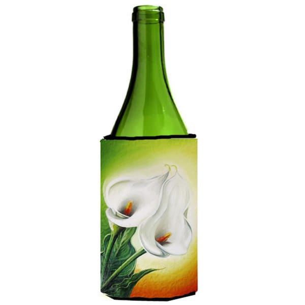 Carolines Treasures Lilies by Sinead Jones Wine Bottle Can cooler Hugger - JOS0274LITERK