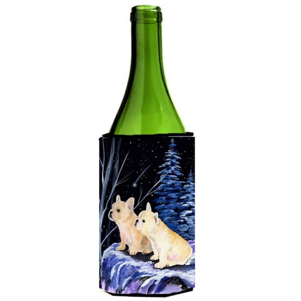 Carolines Treasures Starry Night French Bulldog Wine bottle sleeve Hugger - SS8395LITERK