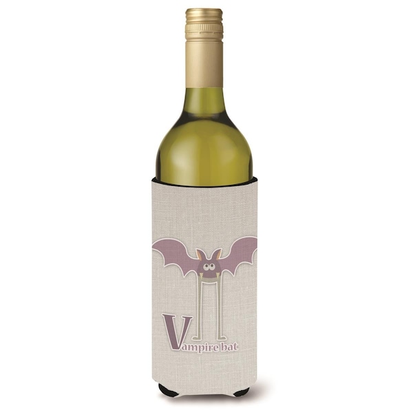 Carolines Treasures Alphabet V for Vampire Bat Wine Bottle Beverge Insulator Hugger - BB5747LITERK