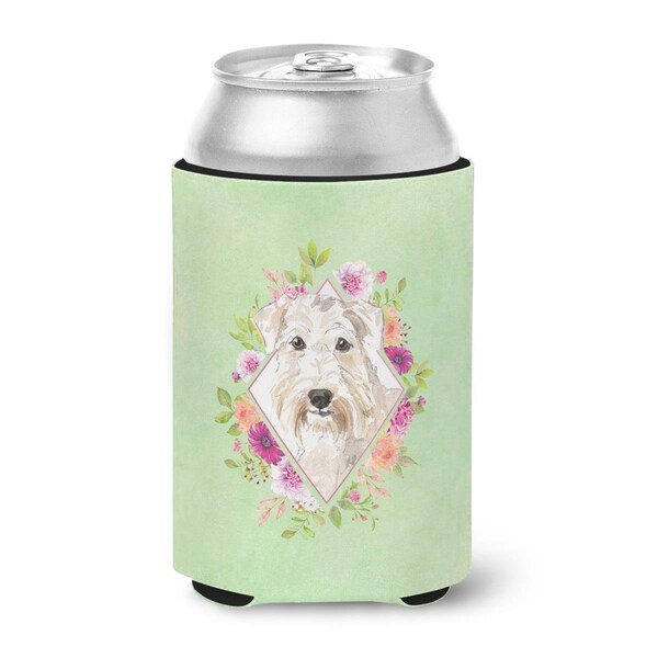 Carolines Treasures Wheaten Terrier Green Flowers Can or Bottle Hugger - CK4362CC