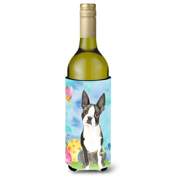 Carolines Treasures Easter Eggs Boston Terrier Wine Bottle Beverge Insulator Hugger - CK1923LITERK