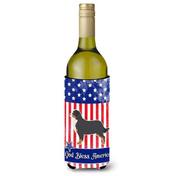 Carolines Treasures USA Patriotic Bernese Mountain Dog Wine Bottle Beverge Insulator Hugger - BB3319LITERK
