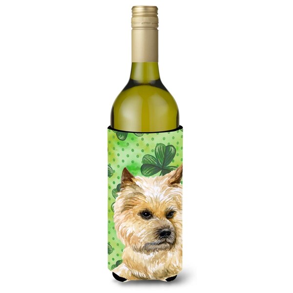 Carolines Treasures Cairn Terrier St. Patricks Wine Bottle Beverge Insulator Hugger - BB9864LITERK