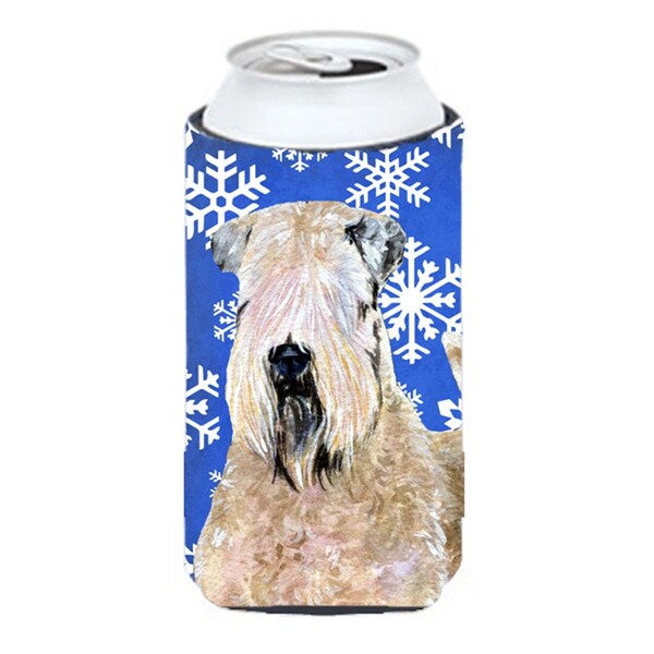 Carolines Treasures Wheaten Terrier Soft Coated Winter Snowflakes Holiday Tall Boy bottle sleeve Hugger 22 to 24 oz. - SS4631TBC