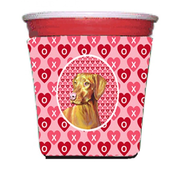 Carolines Treasures Vizsla Valentines Love And Hearts Red Solo Cup  Hugger - 16 To 22 oz. - LH9145RSC