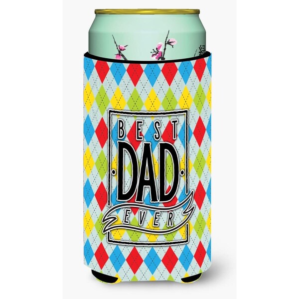 Carolines Treasures Best Dad Ever Argyle Tall Boy Beverage Insulator Hugger - BB5442TBC