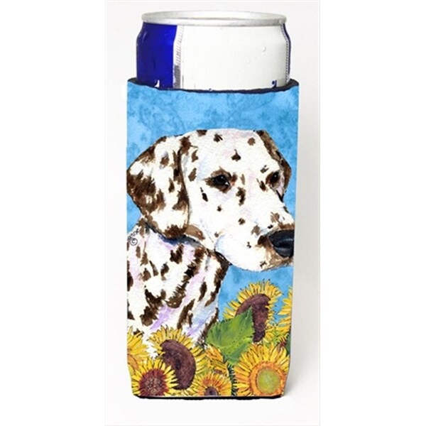Carolines Treasures Dalmatian In Summer Flowers Michelob Ultra bottle sleeves For Slim Cans - 12 Oz. - SS4238MUK