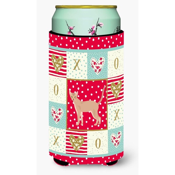 Carolines Treasures 22-24 oz Fawn Abyssinian Cat Love Tall Boy Beverage Hugger - CK5540TBC