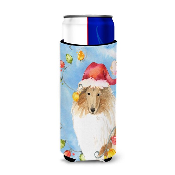 Carolines Treasures Christmas Lights Collie Michelob Ultra Hugger for Slim Cans - CK2489MUK
