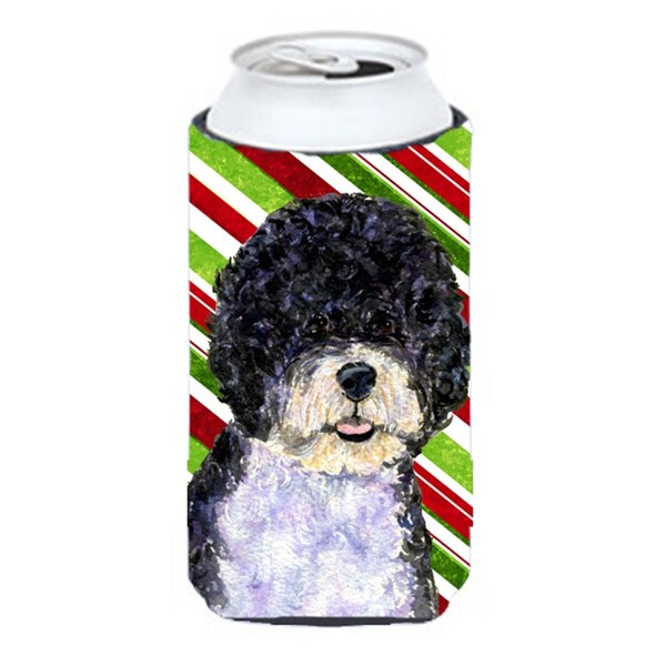 Carolines Treasures Portuguese Water Dog Candy Cane Holiday Christmas Tall Boy  Hugger - 22 To 24 oz. - SS4559TBC