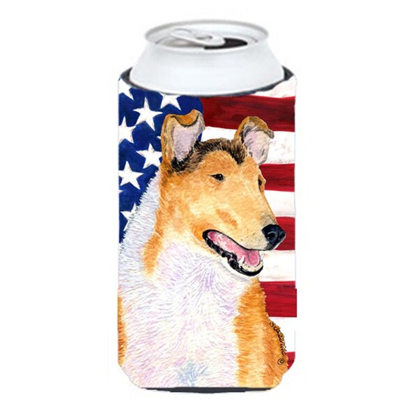 Carolines Treasures Usa American Flag With Collie Smooth Tall Boy bottle sleeve Hugger - SS4226TBC