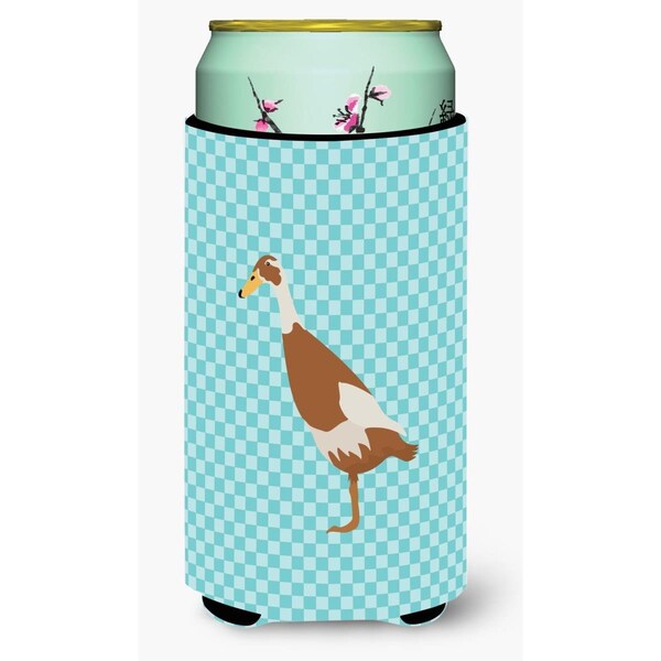 Carolines Treasures Indian Runner Duck Blue Check Tall Boy Beverage Insulator Hugger - BB8039TBC