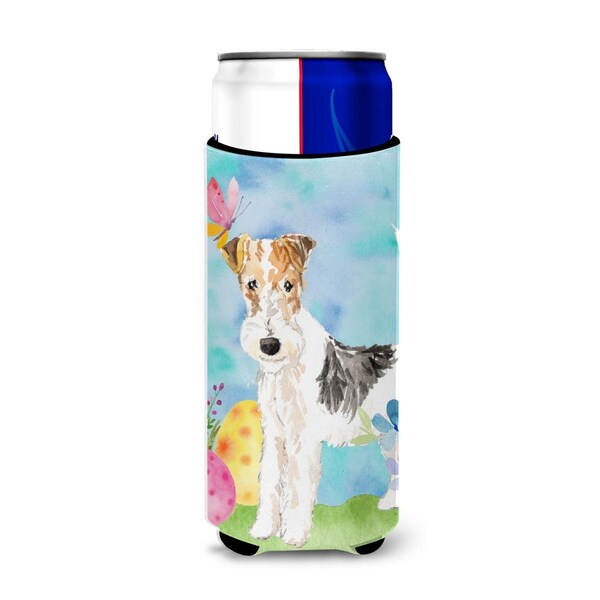 Carolines Treasures Easter Eggs Fox Terrier Michelob Ultra Hugger for Slim Cans - CK1892MUK